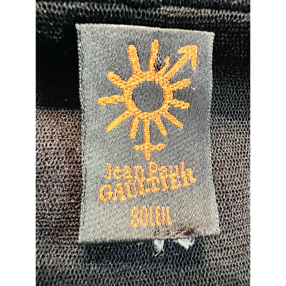 Jean Paul Gaultier Soleil Vintage Black Ruffle Midi Length Sheath Dress Size M - Picture 14 of 14